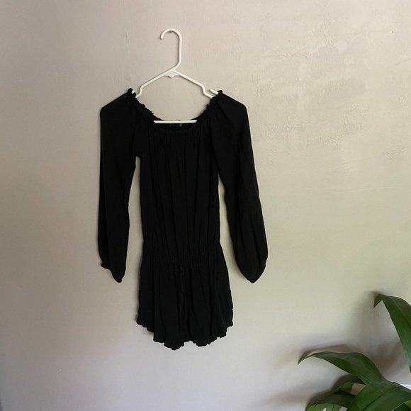 Brandy Melville Black Off the Shoulder Romper - Picture 2 of 4